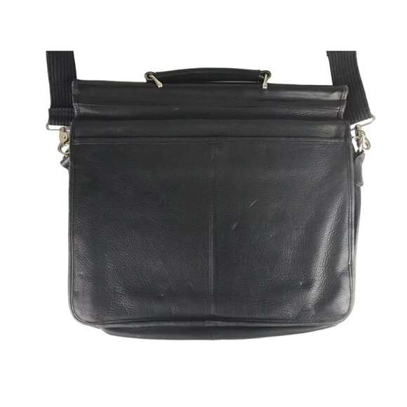 Wilsons Leather Unisex Black Pelle Studio Detachable Strap Divider Briefcase Bag - Picture 7 of 11